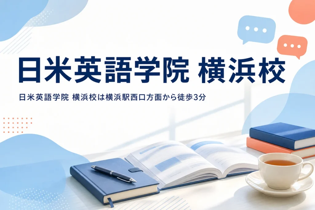 日米英語学院 横浜校の場所と特徴を紹介する記事のアイキャッチ